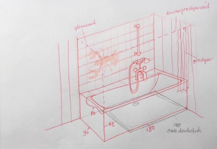 badkamer verbouwing tekening